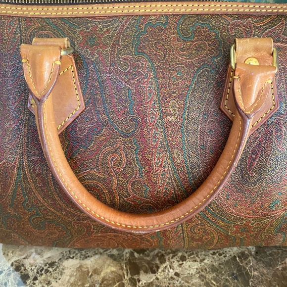Etro Milano VINTAGE Made in Italy paisley purse EUC w/luggage tag, key & lock - Picture 11 of 16